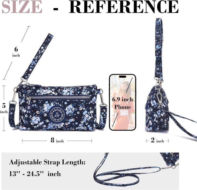 AOCINA Small Wristlet Wallet for Women RFID Blocking Crossbody Purse Gifts for Valentines Day Nylon Cell Phone Purses - Image 3
